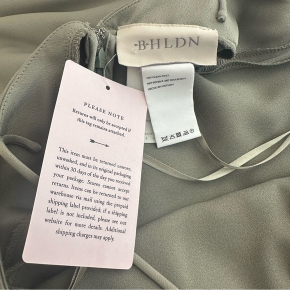 NWT BHLDN August Satin Charmeuse Midi Dress in Moss - Picture 10 of 11